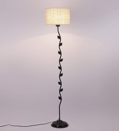 Metal Floor Lamp with Base and Shade, White, Pack of 1 Floor Lamp Stand,1 Base, 1 Shade