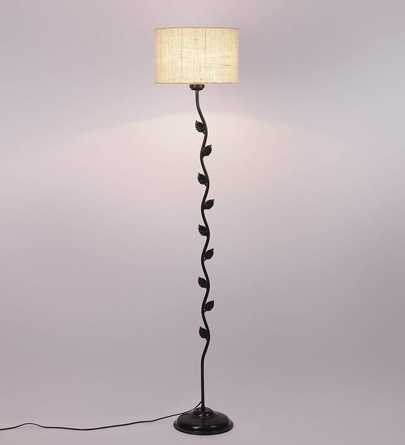 Metal Floor Lamp with Base and Shade, White, Pack of 1 Floor Lamp Stand,1 Base, 1 Shade