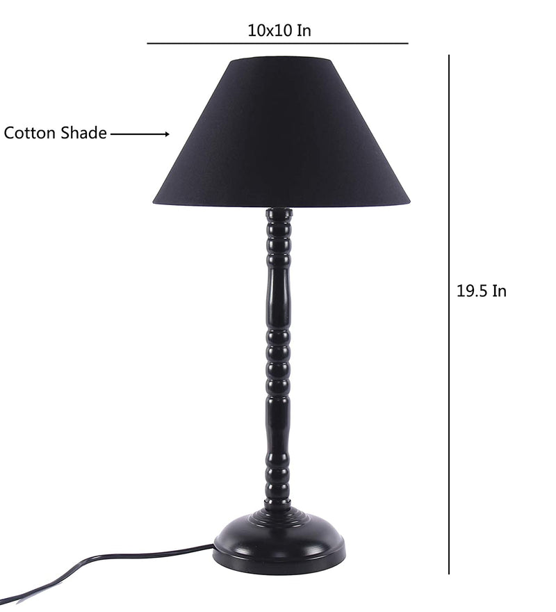 Black Cotton Table Lamp
