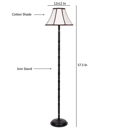 Cotton Multi-Colored Designer Iron Floor Lamp (Off - White)