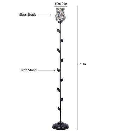 Mosaic Glass Leaf Floor lamp