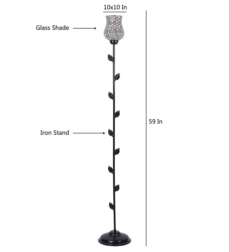 Mosaic Glass Leaf Floor lamp