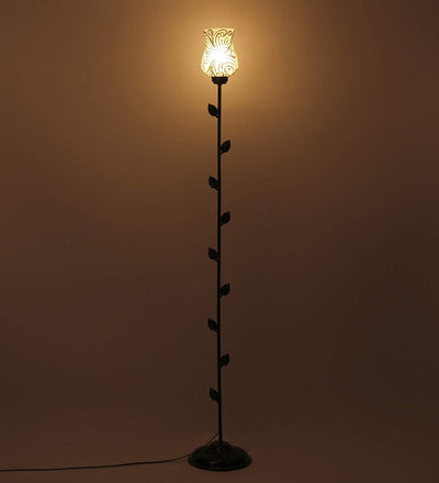 Golden Designer Plain Patti /Fashionable Wrought Iron Floor Lamp for Home Decor (Golden, Medium)