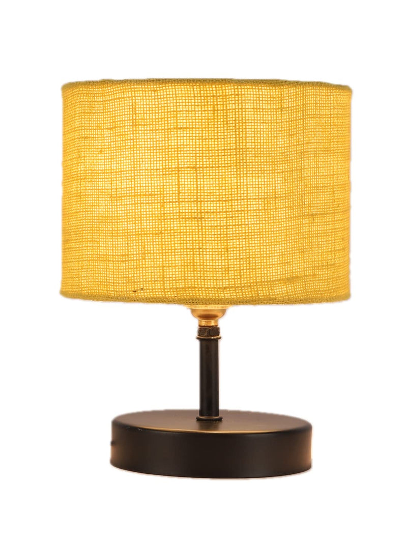 Iron Table lamp with Yellow Jute Shade