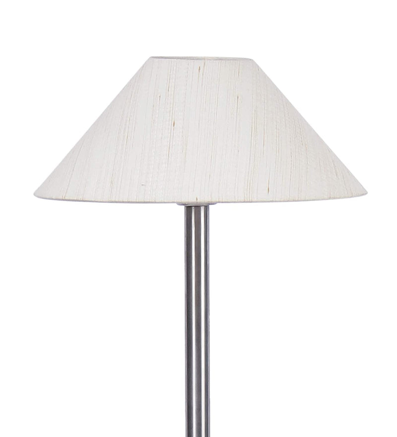 Off-White Designer Steel Floor Lamp for Home Decor (13" Off-White, Medium)