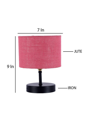 Iron Table lamp with Grey Jute Shade