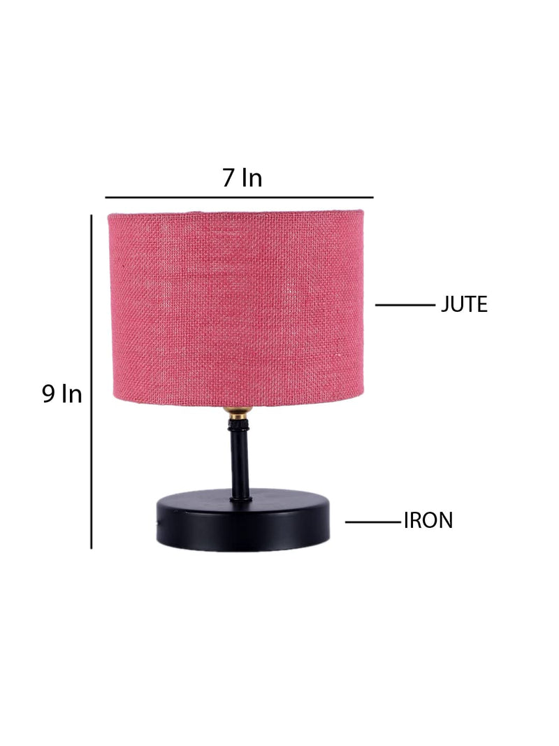 Iron Table lamp with Grey Jute Shade