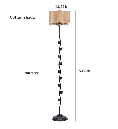 Bamboo Star Leaf Iron Floor Standing Lamp (Natural)