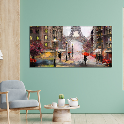 Artistic Color Eiffel Tower Scenery Canvas Wall Painting
