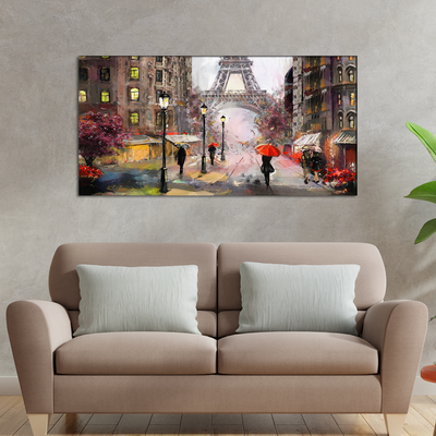 Artistic Color Eiffel Tower Scenery Canvas Wall Painting