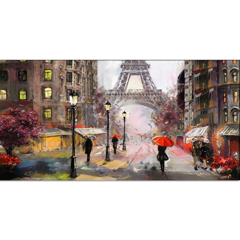 Artistic Color Eiffel Tower Scenery Canvas Wall Painting