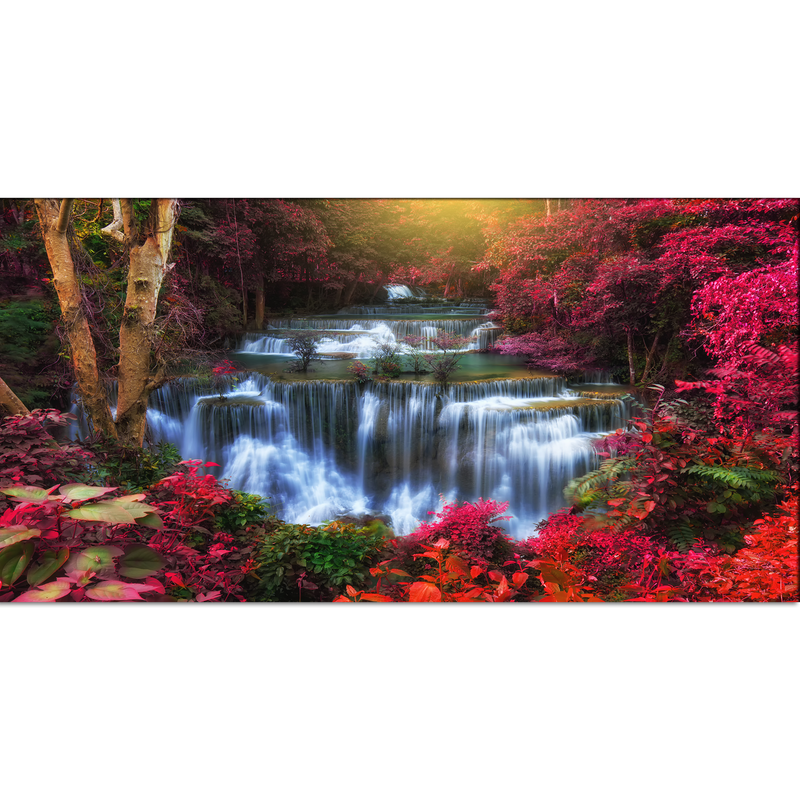 Autumn Waterfall Scenery Canvas Wall Painting