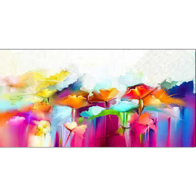 Multicolored Abstract Flower Canvas Wall Painting