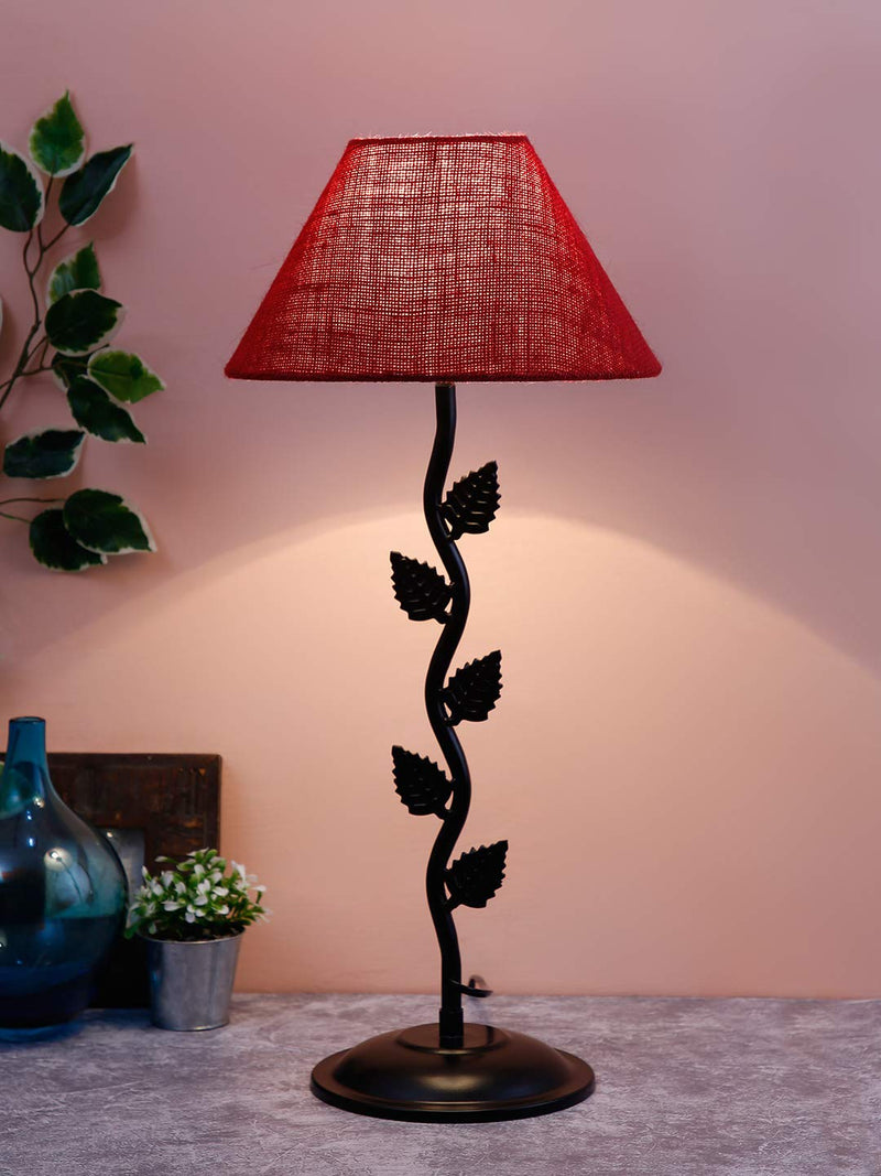 Maroon Jute Leaf Table lamp