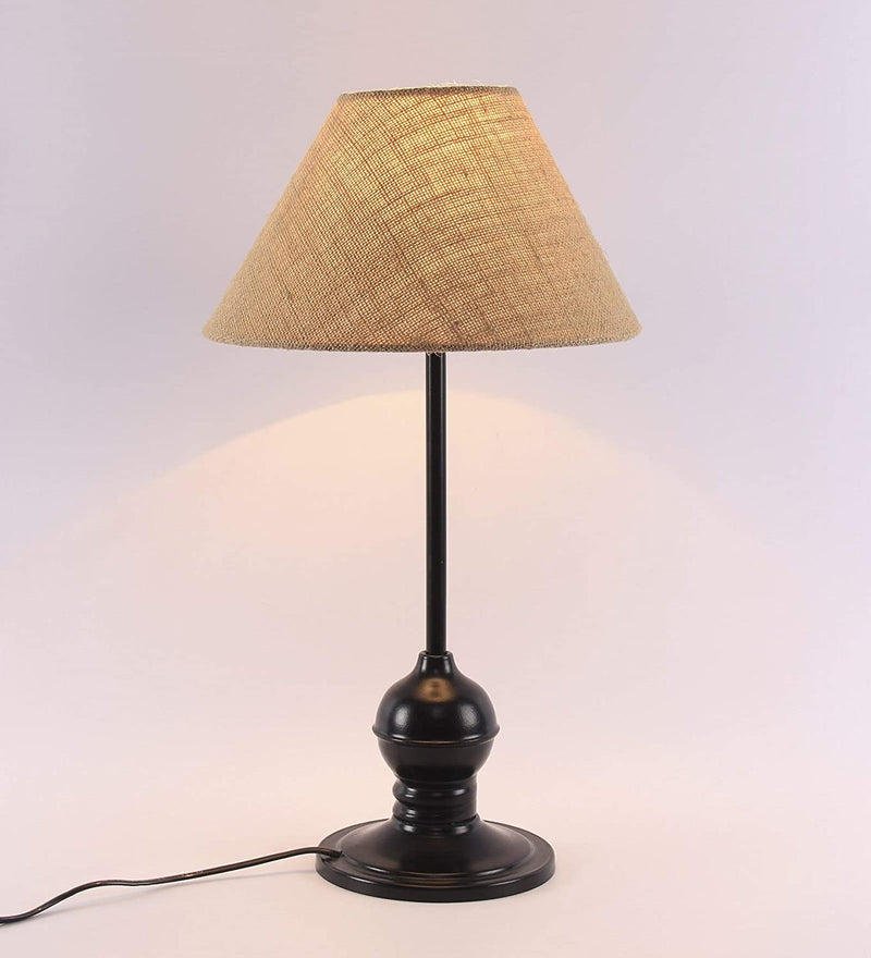 Beige Jute Designer Tea Ball Table Lamp