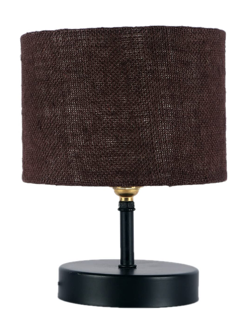 Iron Table lamp with Brown Jute Shade