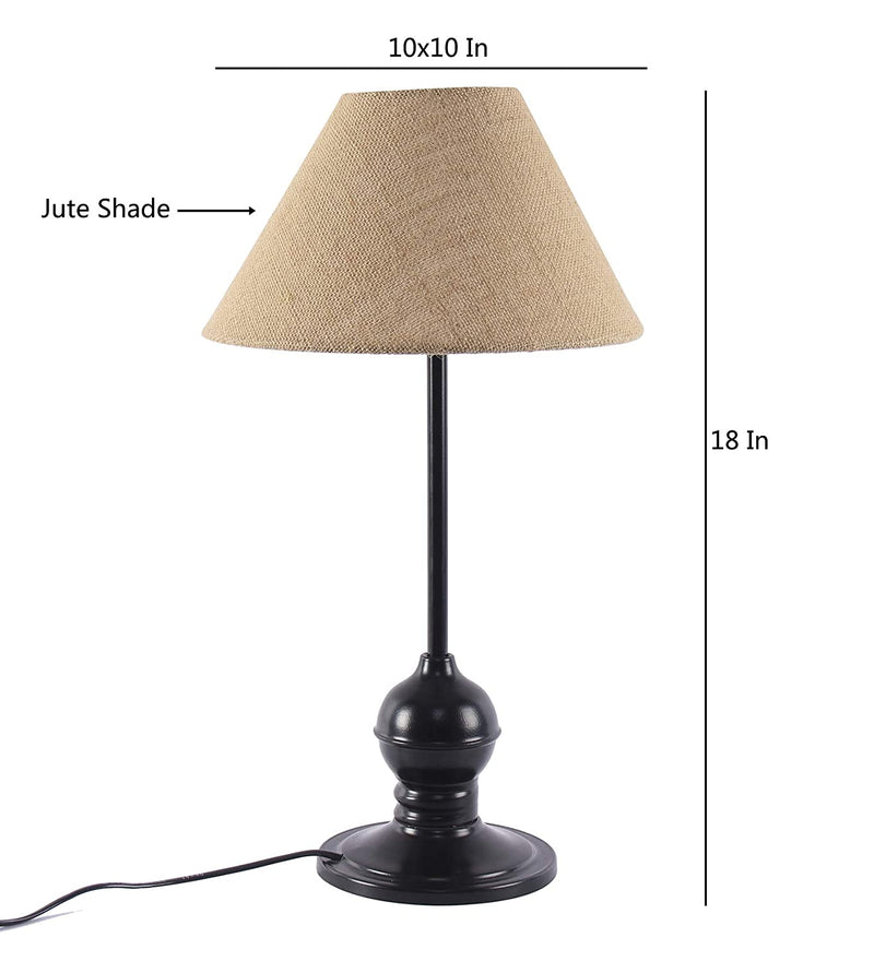 Beige Jute Designer Tea Ball Table Lamp