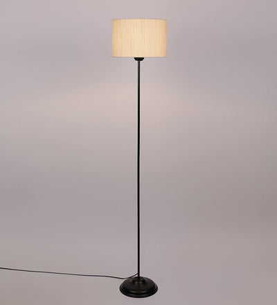 Metal Floor Lamp with Base and Shade, Off White, Pack of 1 Lamp, 1 Base, 1 Shade