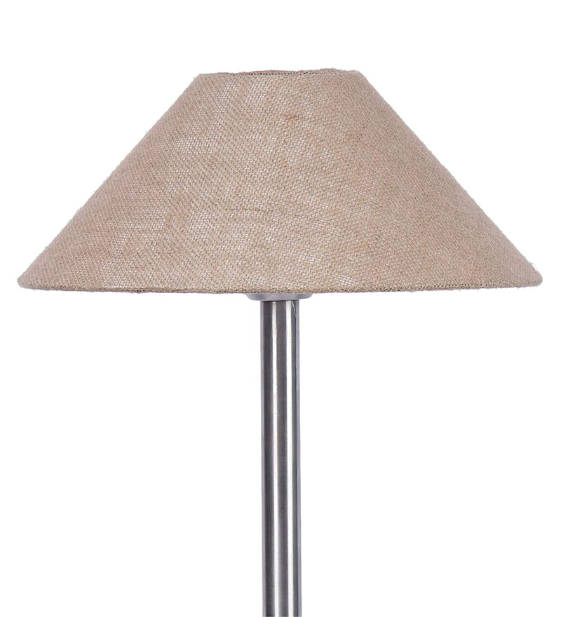 Beige Jute Designer Steel Floor Lamp for Home Decor (13" Beige, Medium)