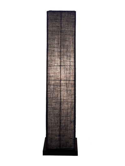 Blue Jute Square Shade Floor lamp with Black Iron Base