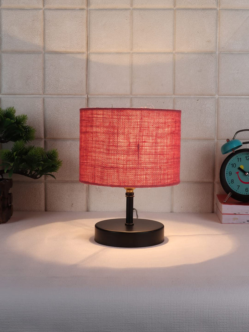 Iron Table lamp with Grey Jute Shade