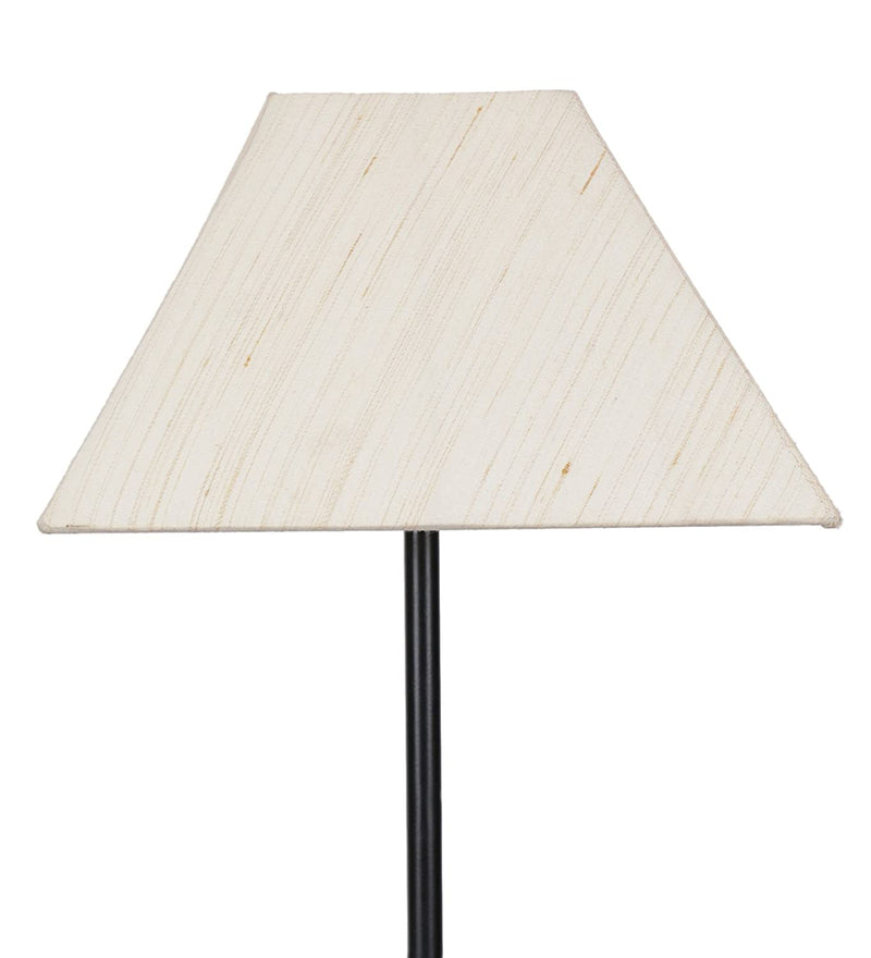 Cotton Off White Rectangular Standing Floor Lamp (Off White)