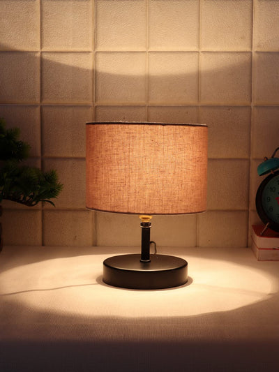 Iron Table lamp with Grey Cotton Shade