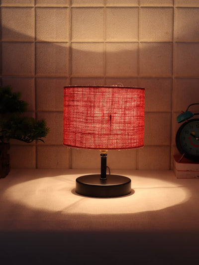 Iron Table lamp with Grey Jute Shade