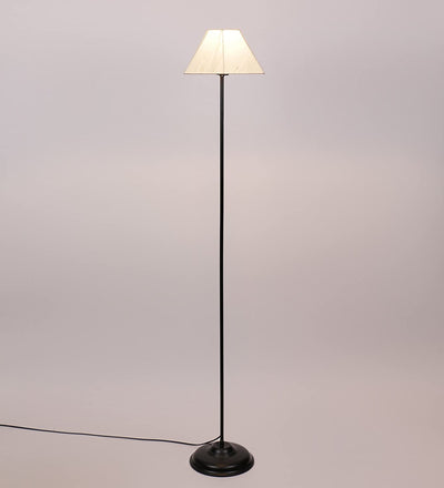 Cotton Off White Rectangular Standing Floor Lamp (Off White)
