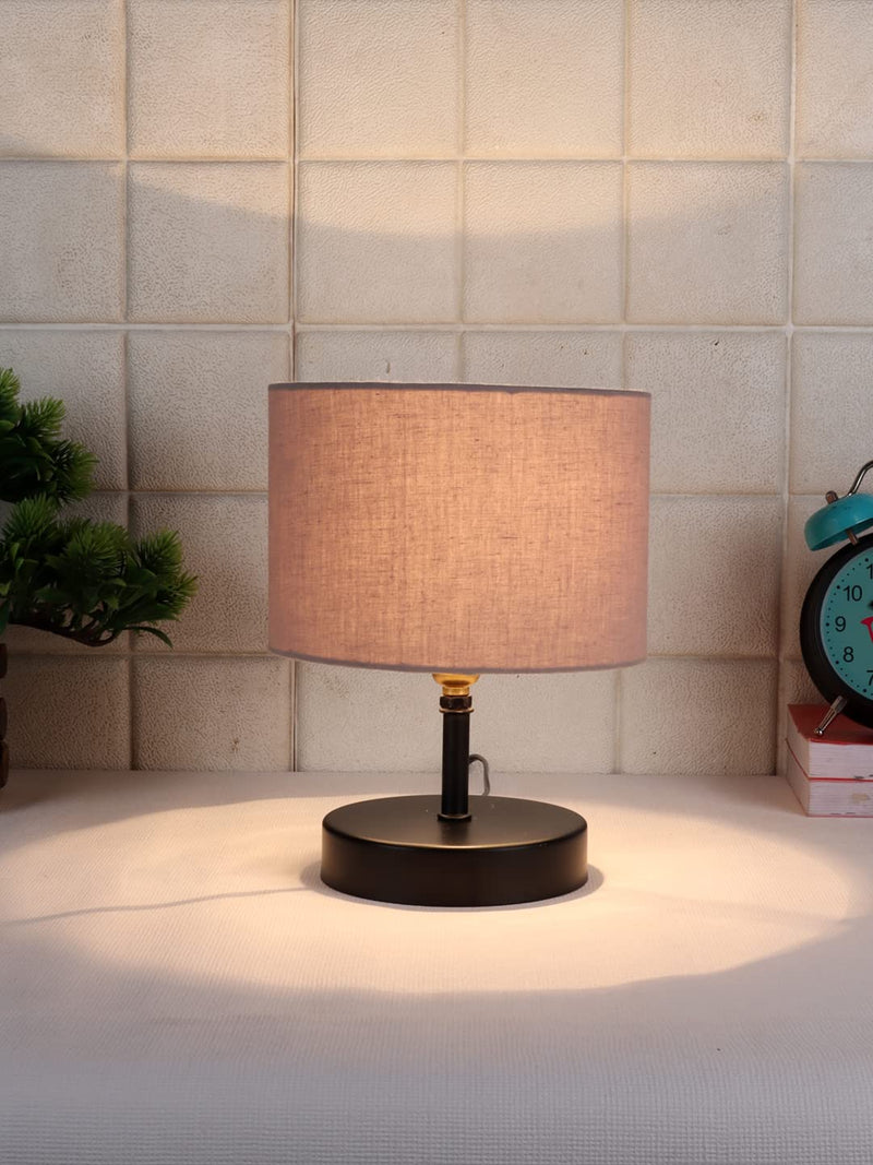 Iron Table lamp with Grey Cotton Shade