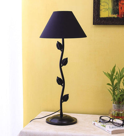 Black Cotton Designer Zig Zag Iron Table Lamp