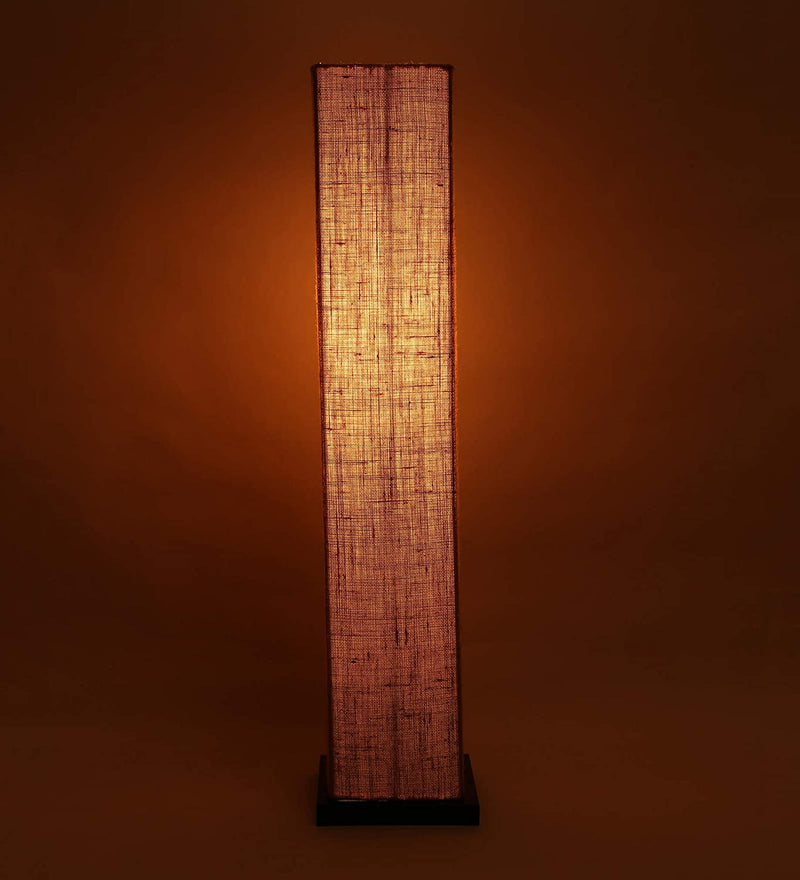 Jute Iron Square Floor Lamps (Beige)