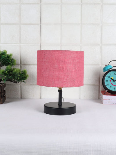 Iron Table lamp with Grey Jute Shade