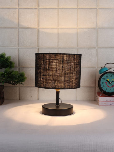 Iron Table lamp with Black Jute Shade