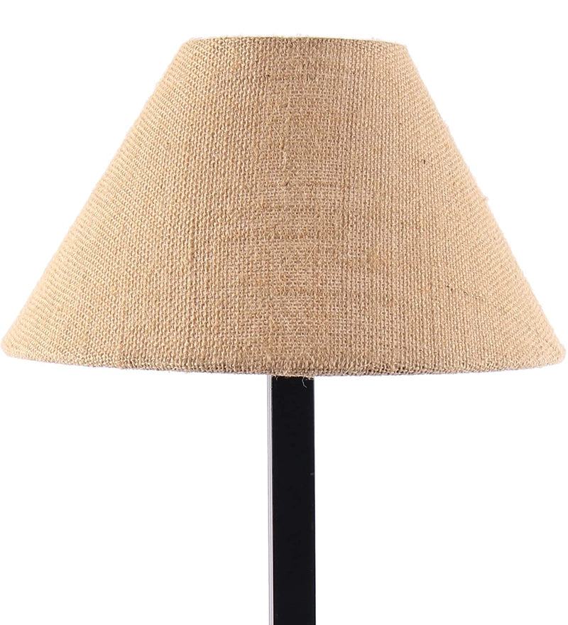 Beige Jute Designer Square Iron Table Lamp