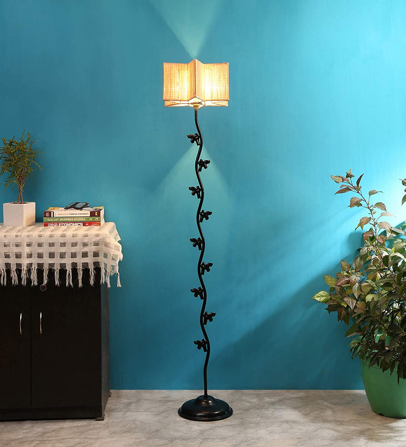 Bamboo Star Fish Iron Floor Standing Lamp (Natural)