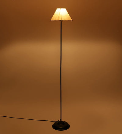 Cotton Off White Rectangular Standing Floor Lamp (Off White)