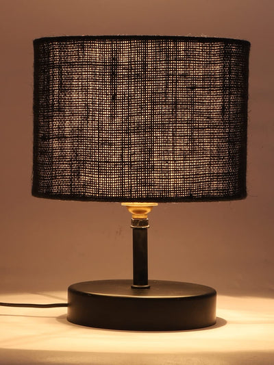 Iron Table lamp with Black Jute Shade