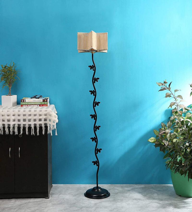 Bamboo Star Fish Iron Floor Standing Lamp (Natural)