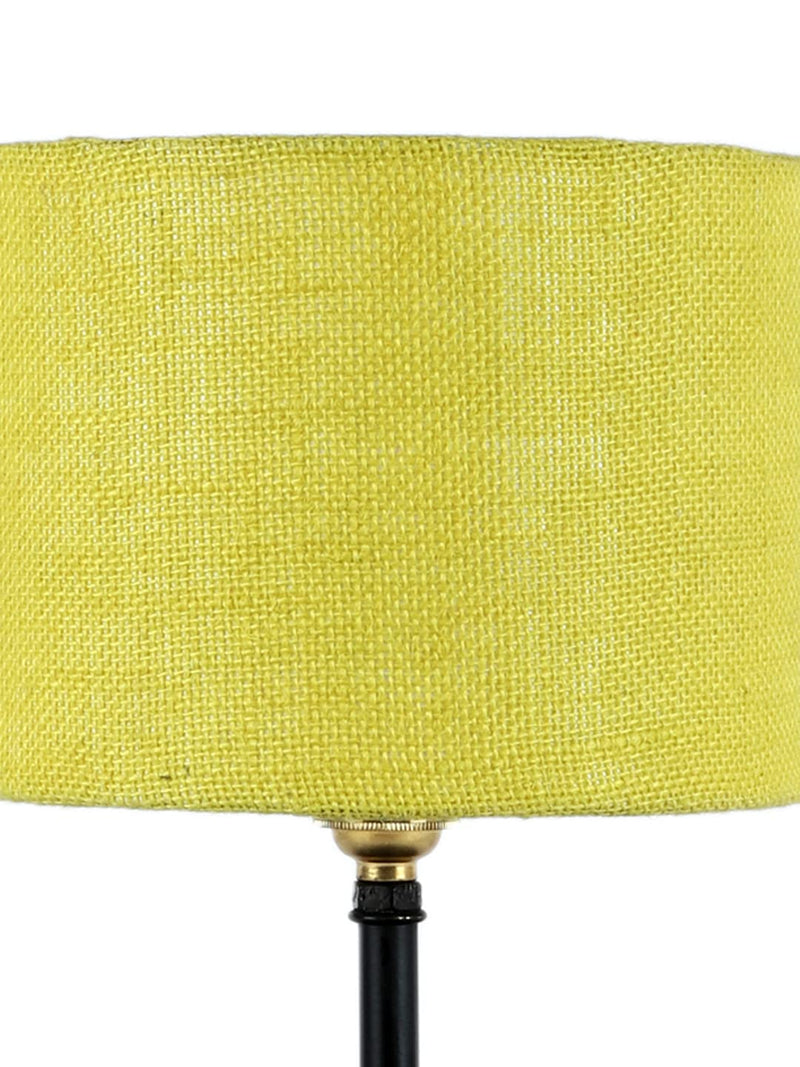 Iron Table lamp with Yellow Jute Shade