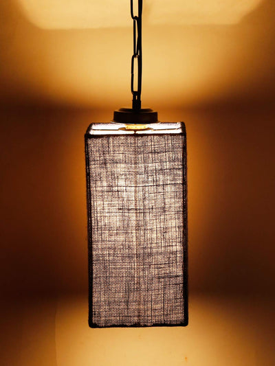 Blue Jute Square Hanging Lamp