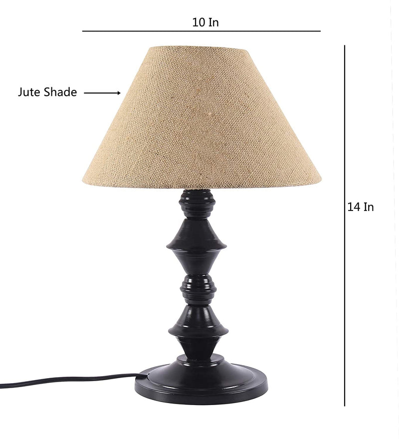 Beige Jute Designer Do Katori Iron Table Lamp