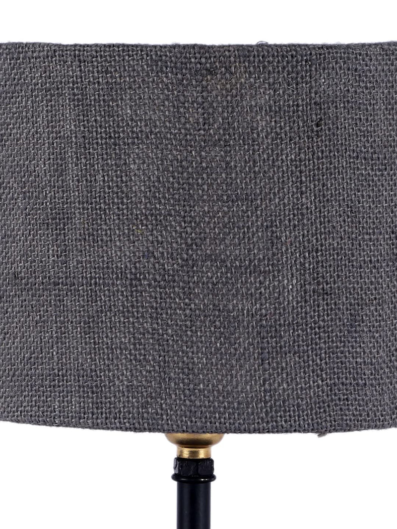 Iron Table lamp with Grey Jute Shade