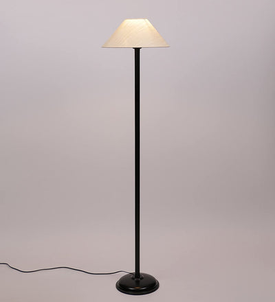 Off White Cotton Standing Floor Lamp (Off White)