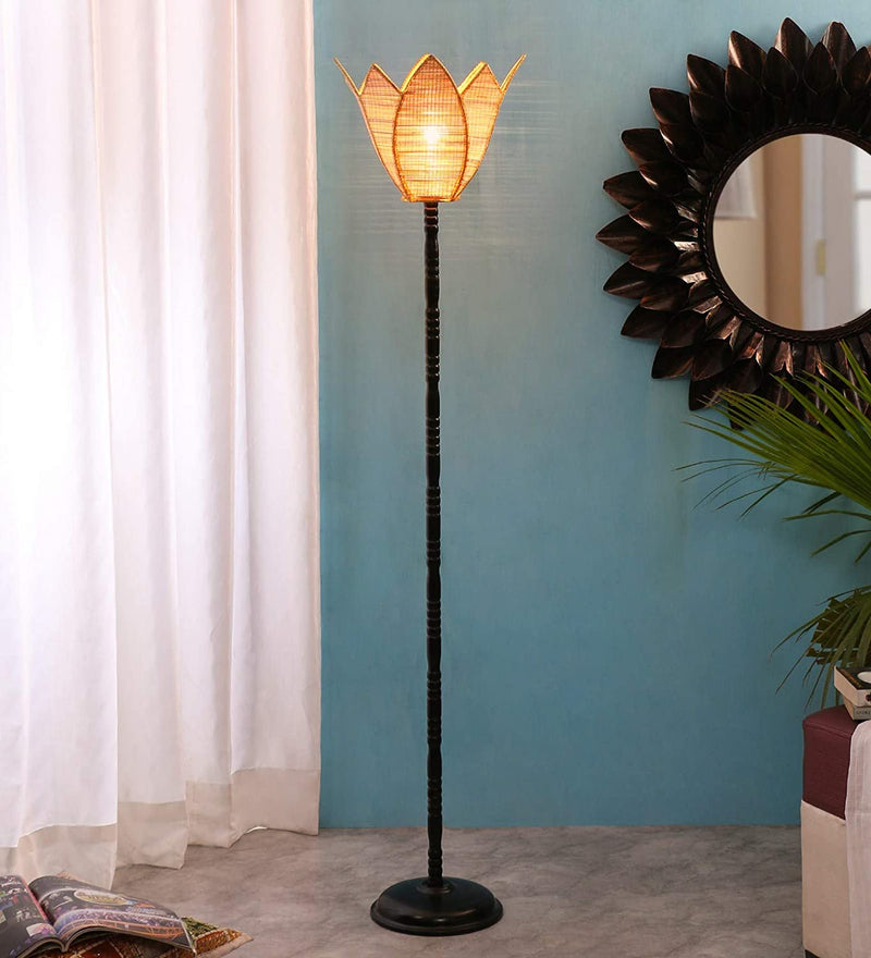 Lotus Bamboo Designer Fashionable Iron Floor Lamp (Bamboo)