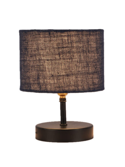 Iron Table lamp with Blue Jute Shade