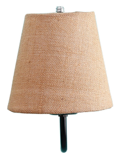 Beige Jute conical Wall Mounted lamp with Black Base