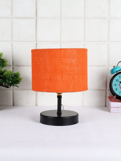 Iron Table lamp with Orange Jute Shade