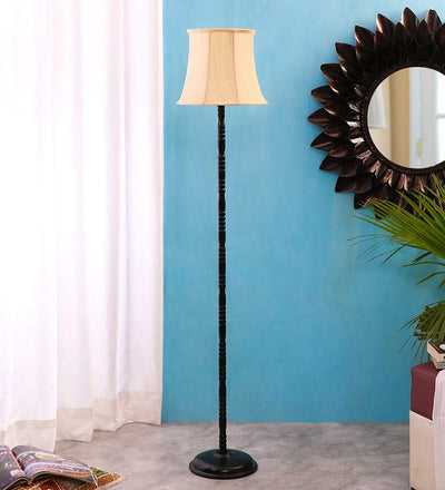 Cotton Off White Designer Iron Floor Lamp (Off - White)