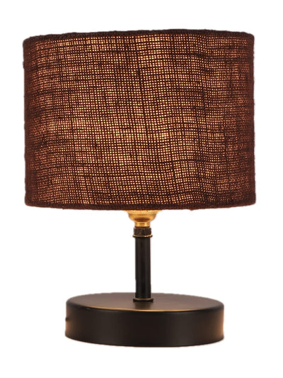 Iron Table lamp with Brown Jute Shade